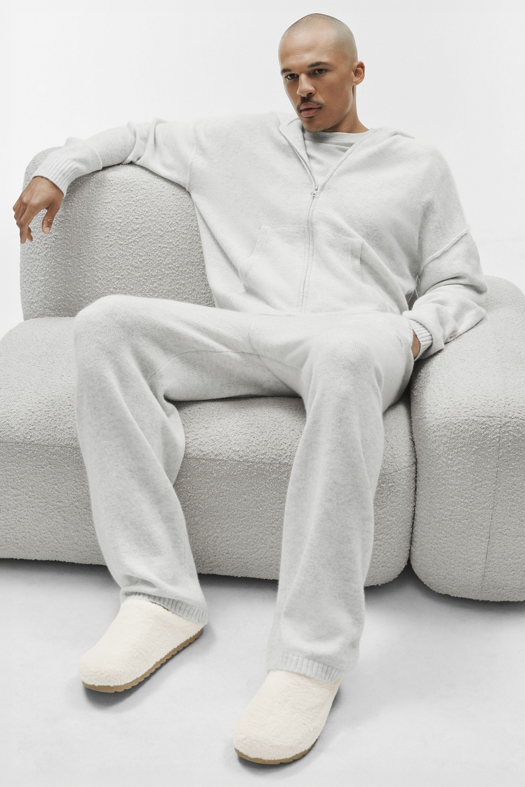 Wool Cashmere New Class Sweatpant - White Heather image 4