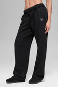 Pinstripe Straight Leg Sweatpant - Black Pinstripe image 1