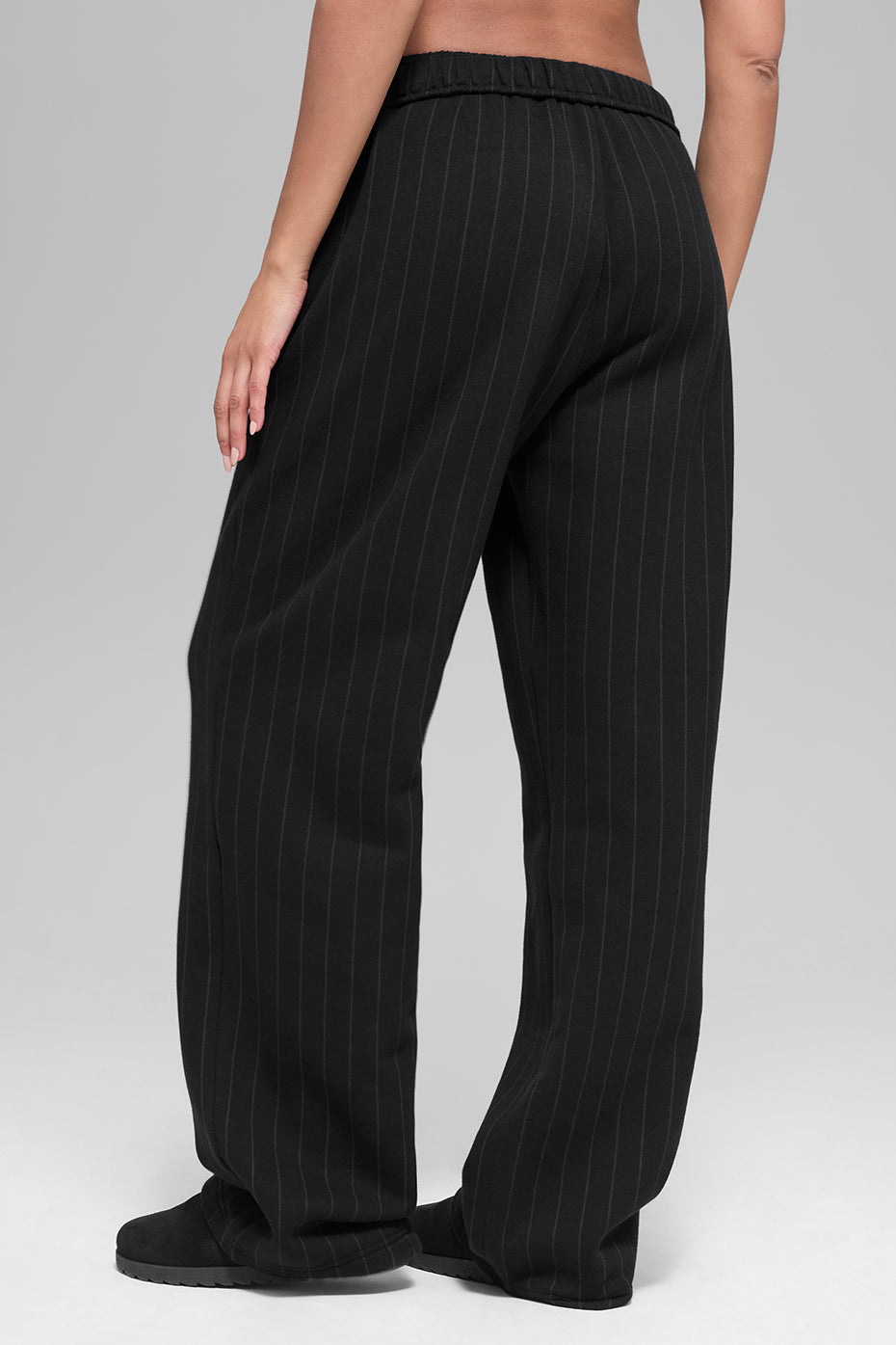 Pinstripe Straight Leg Sweatpant - Black Pinstripe image 3