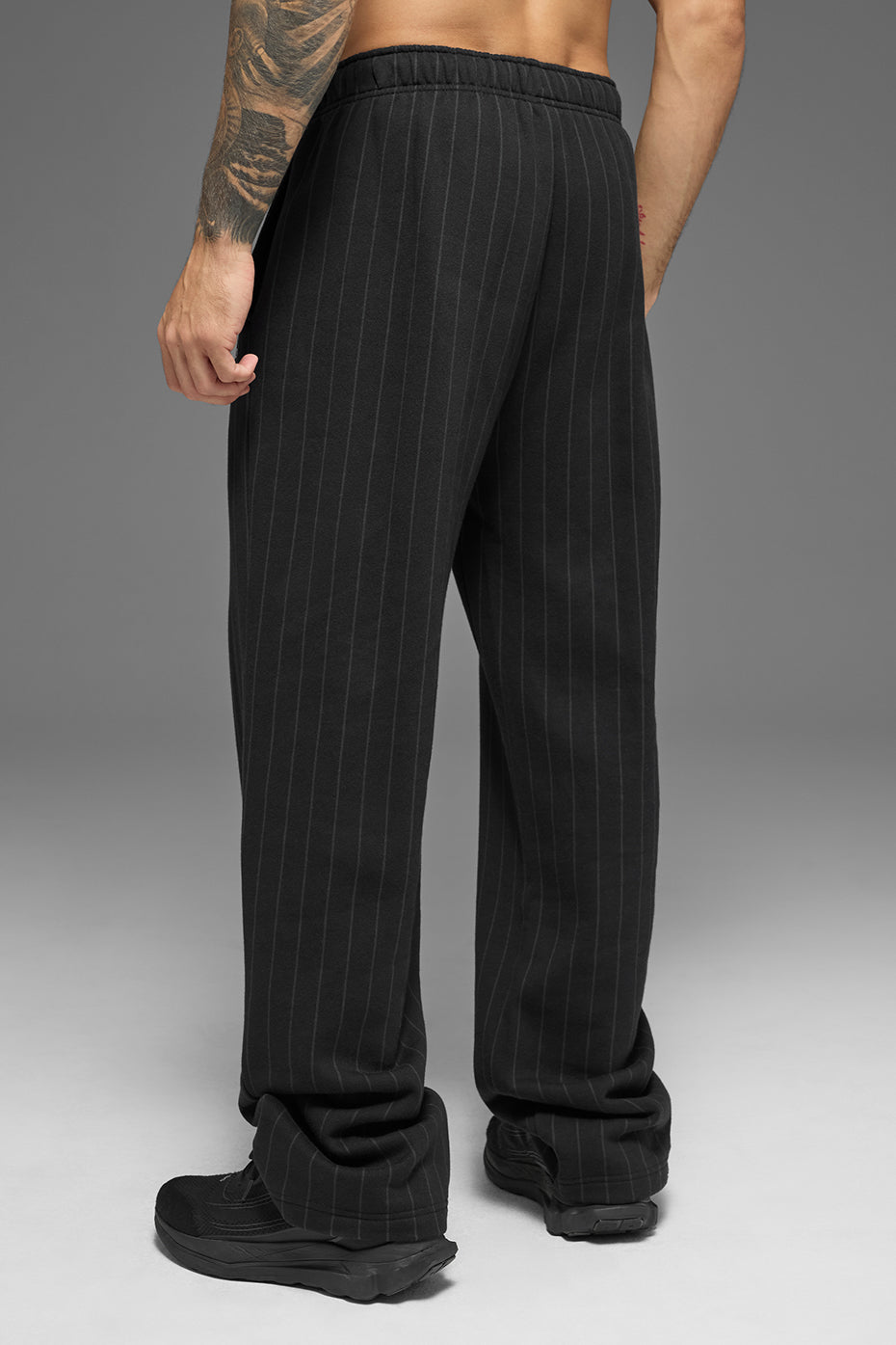 Pinstripe Straight Leg Sweatpant - Black Pinstripe image 4
