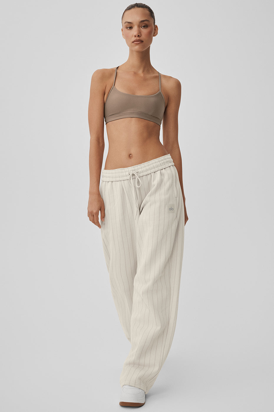 Pinstripe Straight Leg Sweatpant - Bone Pinstripe image 5