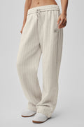Pinstripe Straight Leg Sweatpant - Bone Pinstripe image 1