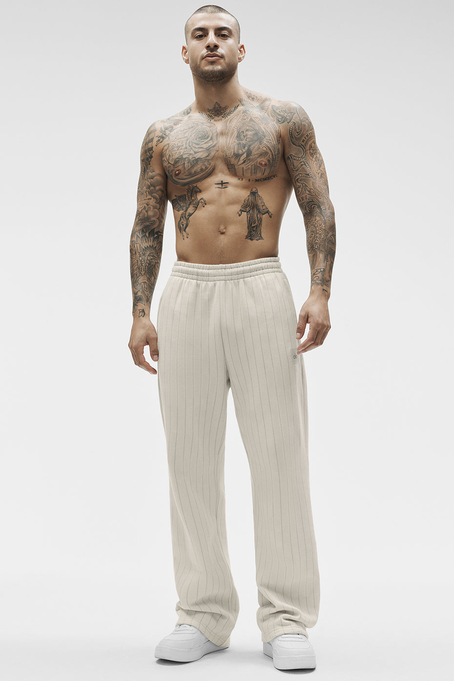 Pinstripe Straight Leg Sweatpant - Bone Pinstripe image 6