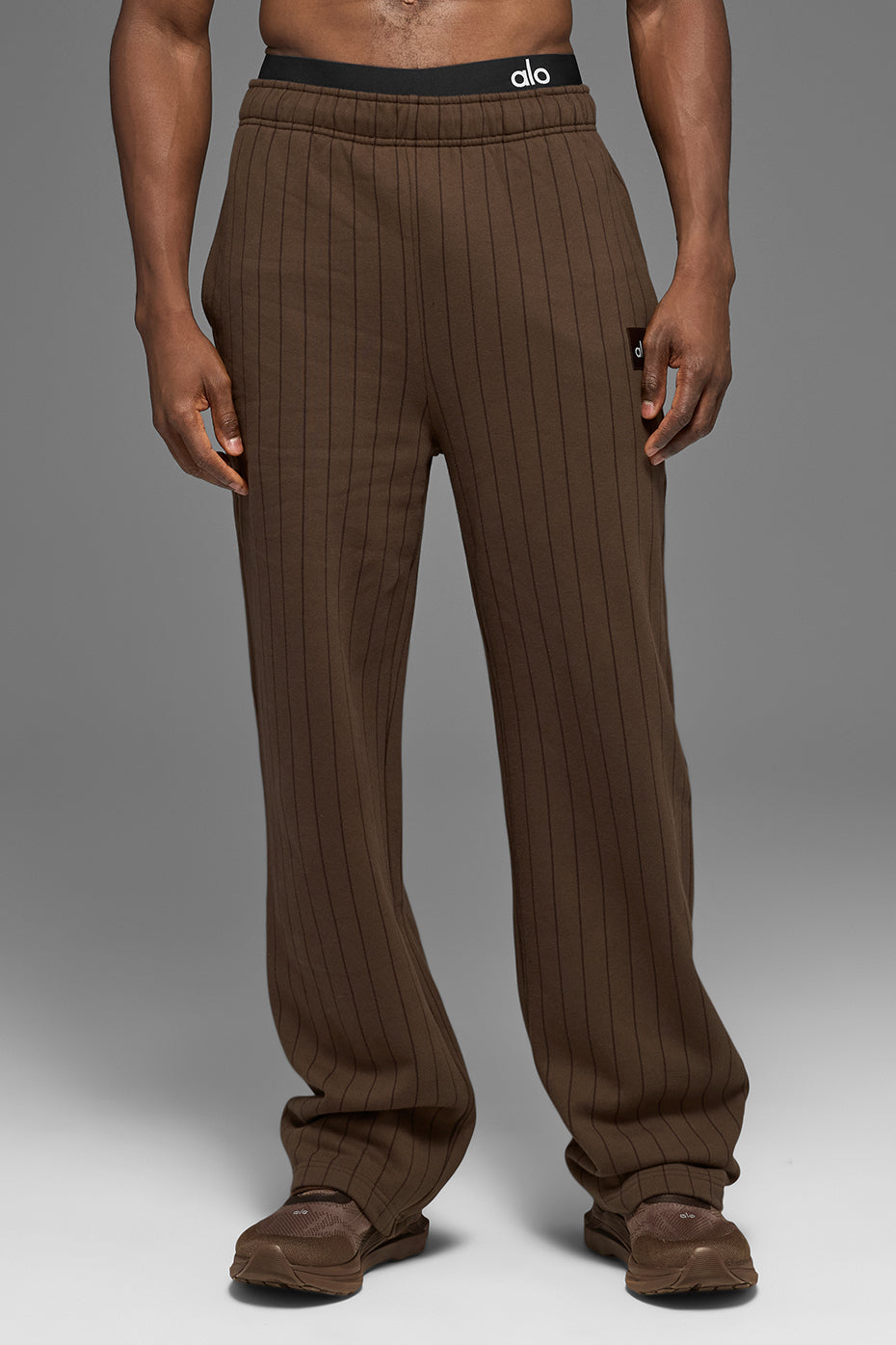 Pinstripe Straight Leg Sweatpant - Espresso Pinstripe image 1