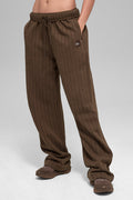 Pinstripe Straight Leg Sweatpant - Espresso Pinstripe image 1