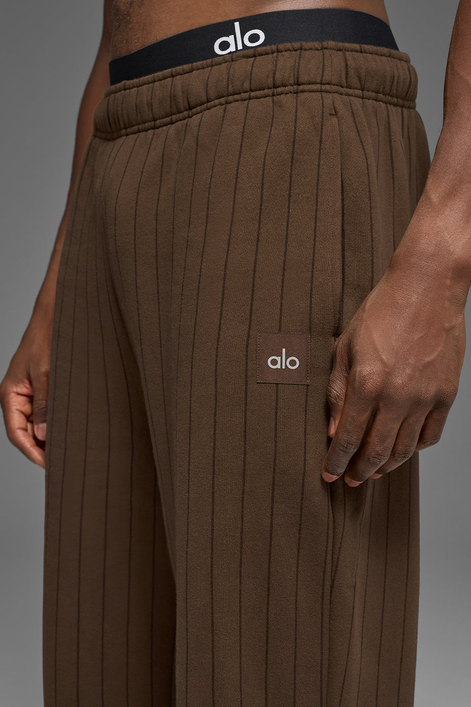 Pinstripe Straight Leg Sweatpant - Espresso Pinstripe image 3
