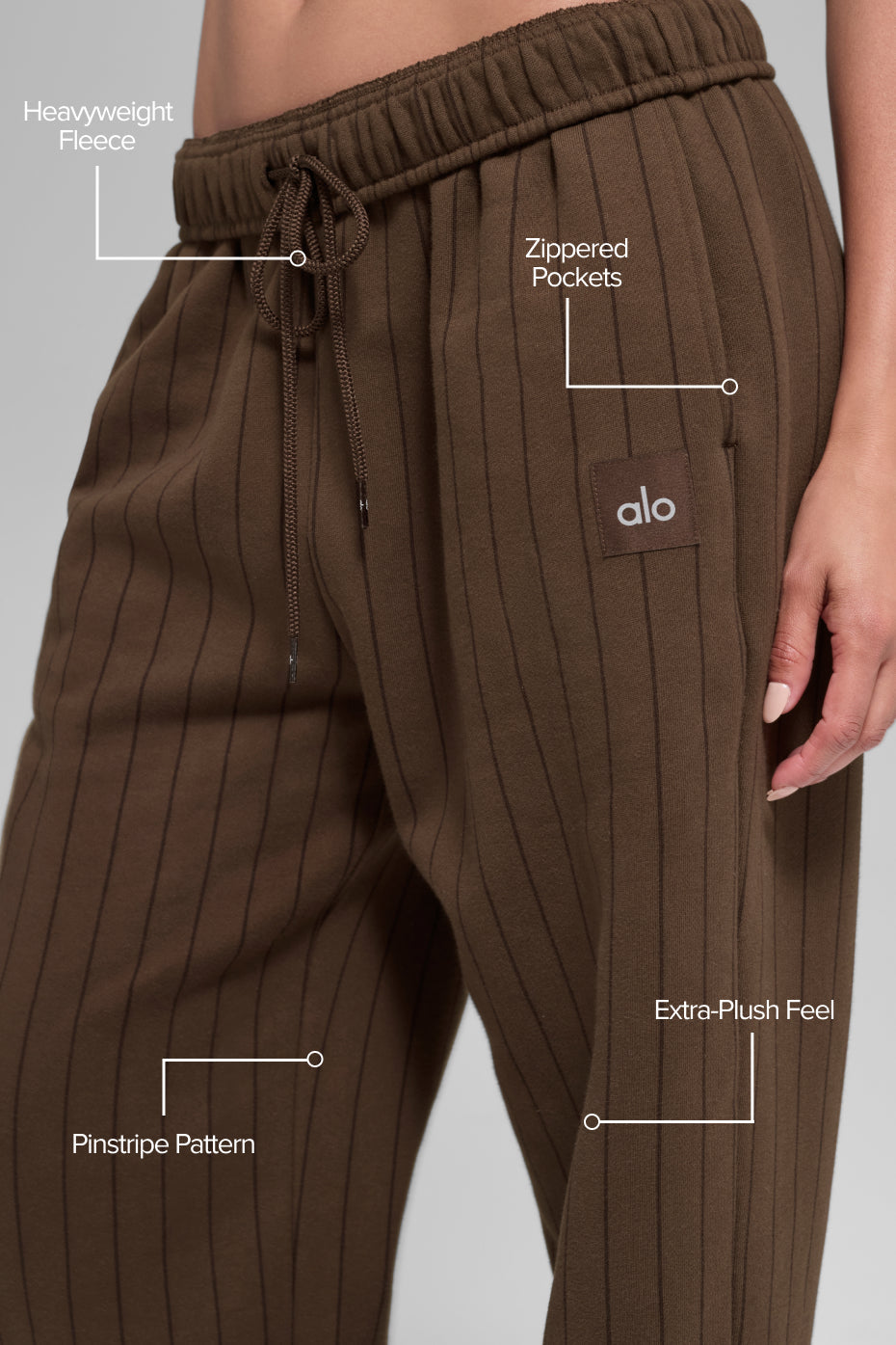 Pinstripe Straight Leg Sweatpant - Espresso Pinstripe image 2