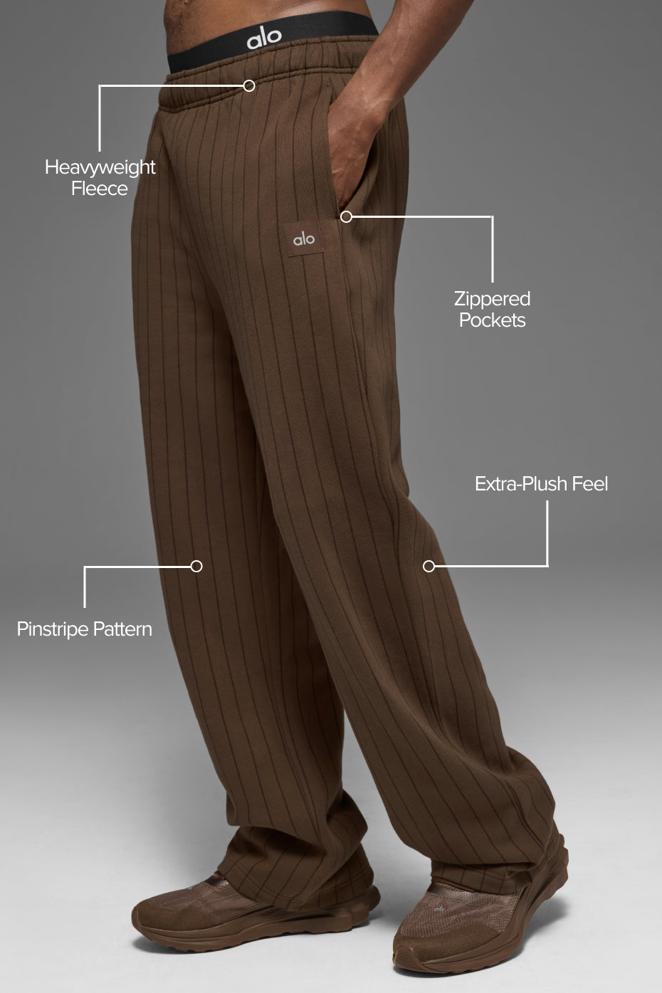 Pinstripe Straight Leg Sweatpant - Espresso Pinstripe image 2