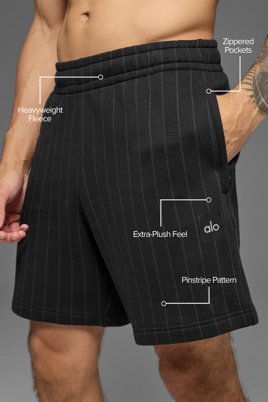 7" Pinstripe Short - Black Pinstripe image 2