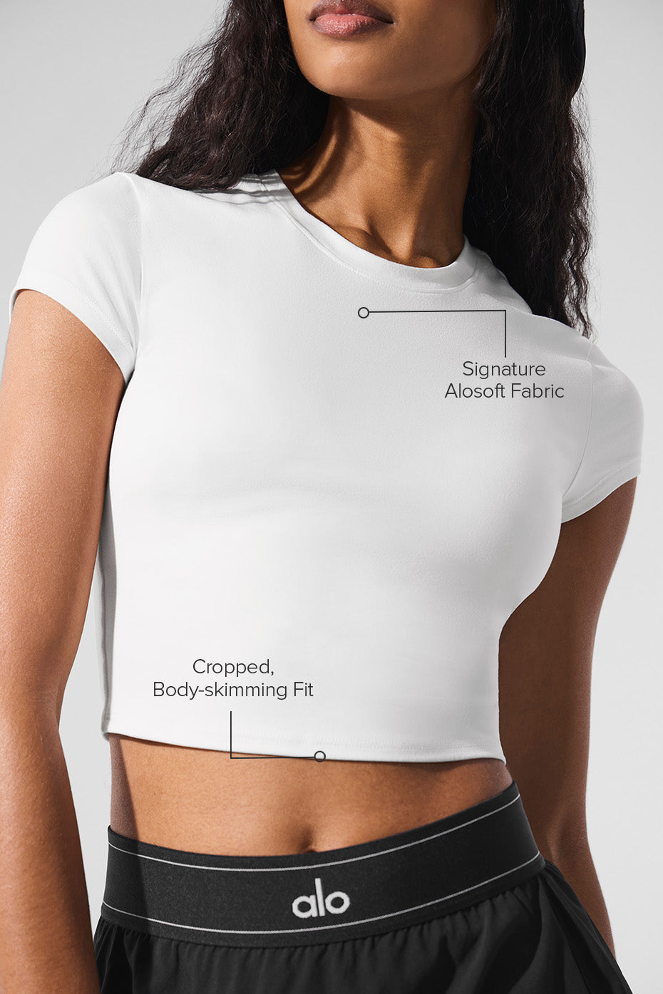 Alosoft Crop Finesse Short Sleeve - White image 2
