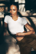 Alosoft Crop Finesse Short Sleeve - White image 1