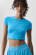 Alosoft Crop Finesse Short Sleeve - Azure Blue image 1