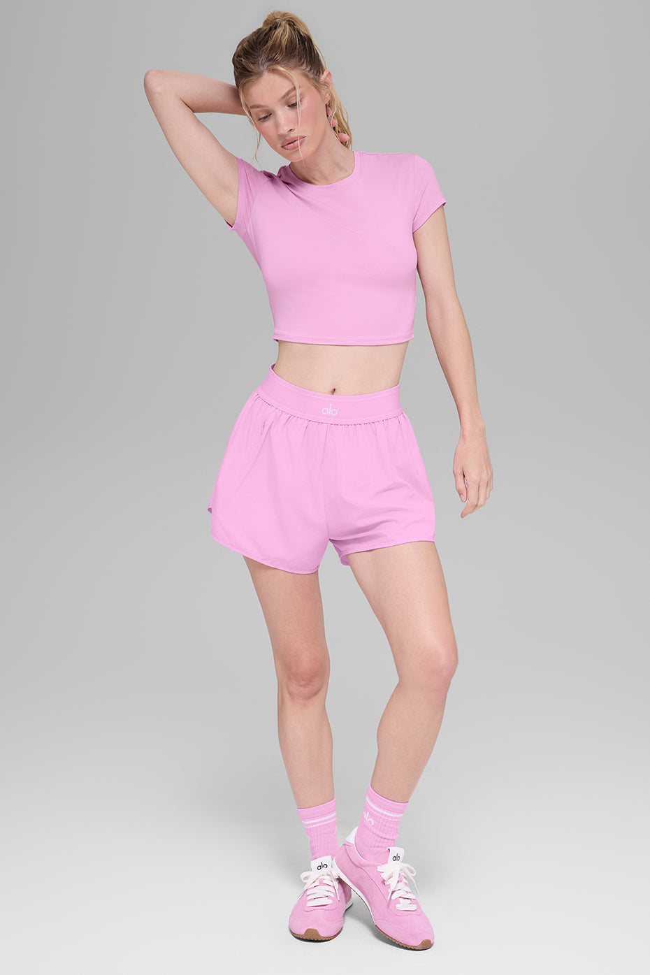 Alosoft Crop Finesse Short Sleeve - Candy Heart Pink image 4