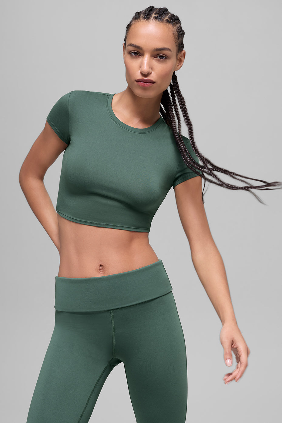 Alosoft Crop Finesse Short Sleeve - Clover Green image 1