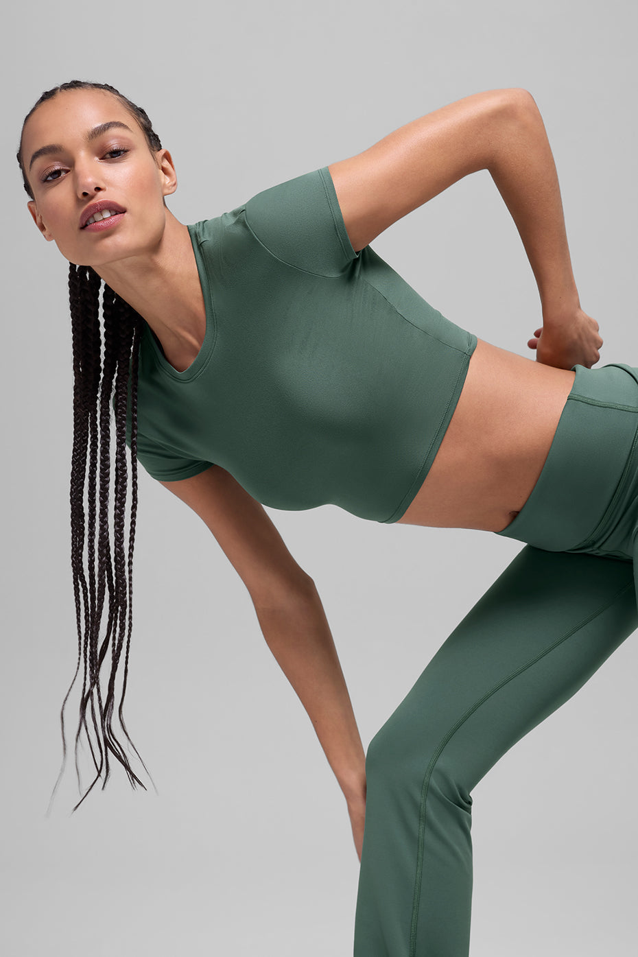 Alosoft Crop Finesse Short Sleeve - Clover Green image 3