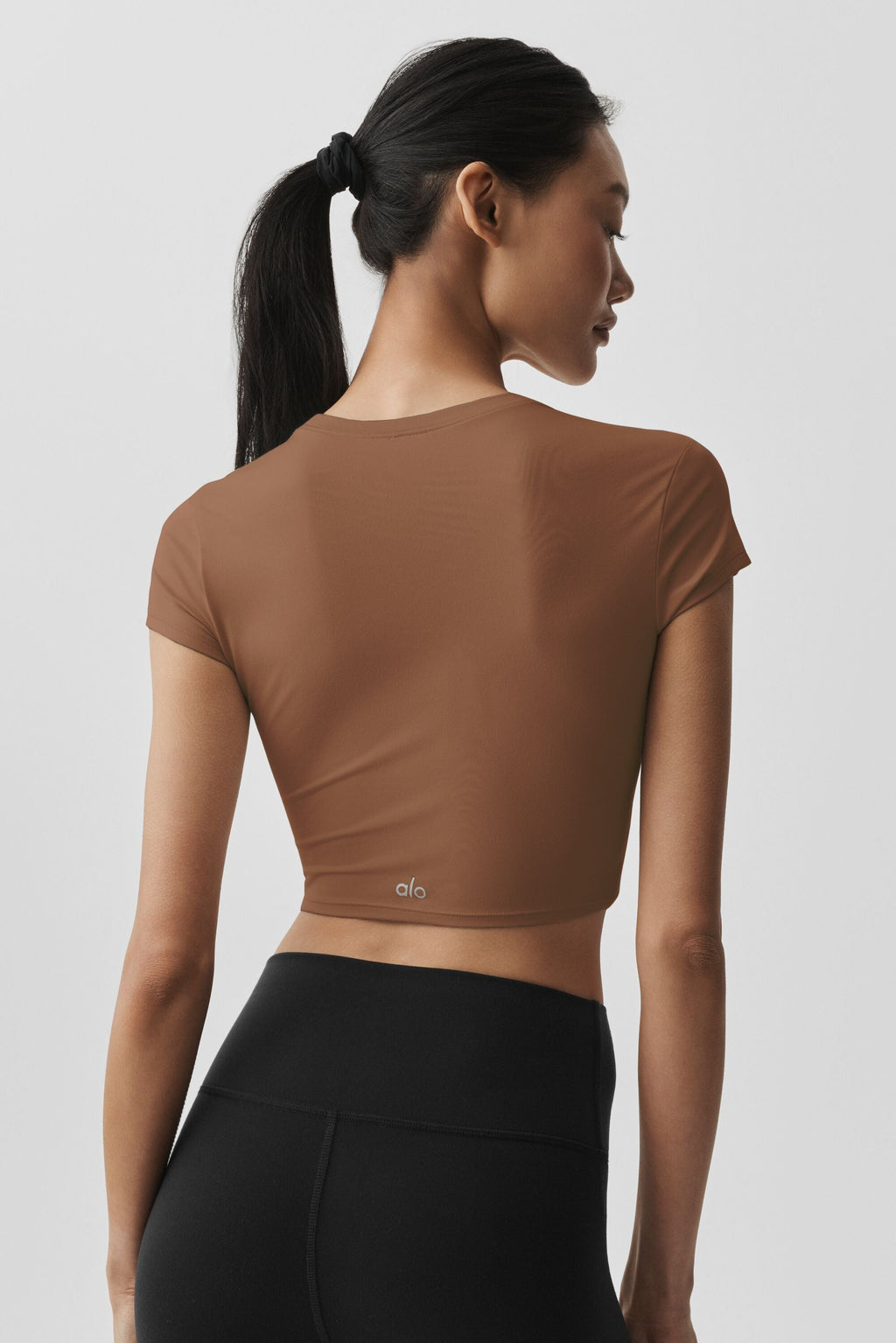 Alosoft Crop Finesse Short Sleeve - Sun Kissed Brown image 3