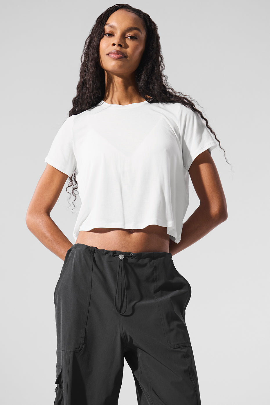 Cropped All Day Short Sleeve - White image 1