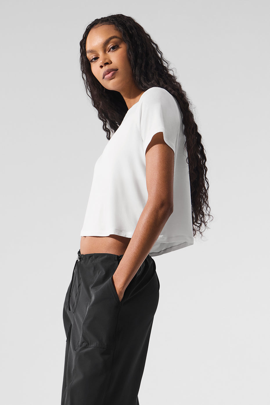 Cropped All Day Short Sleeve - White image 3