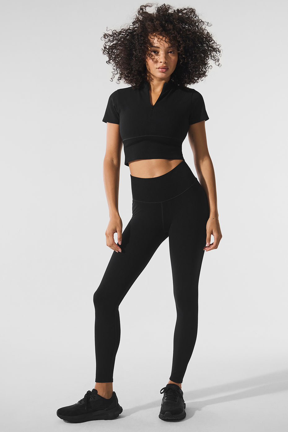 Seamless Winter Warm Plush Cropped Short Sleeve - Black image 4