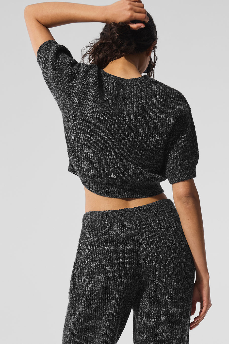 Marl Sweater Short Sleeve - Black Marl image 3