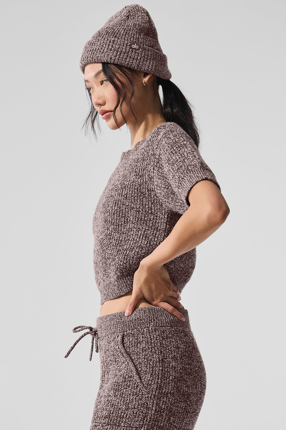 Marl Sweater Short Sleeve - Mushroom Marl image 4