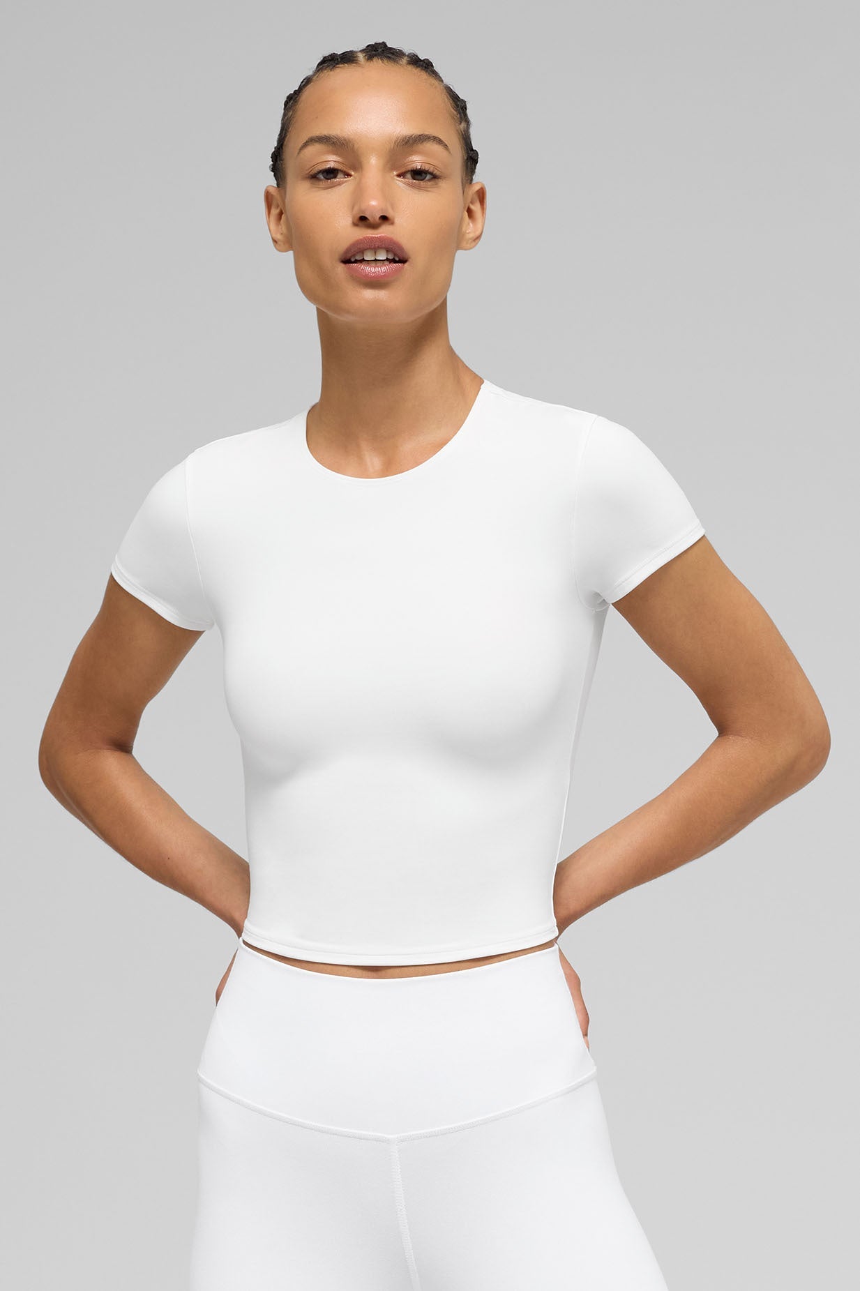 ALO Softsculpt Precision Short Sleeve Top - White image 1