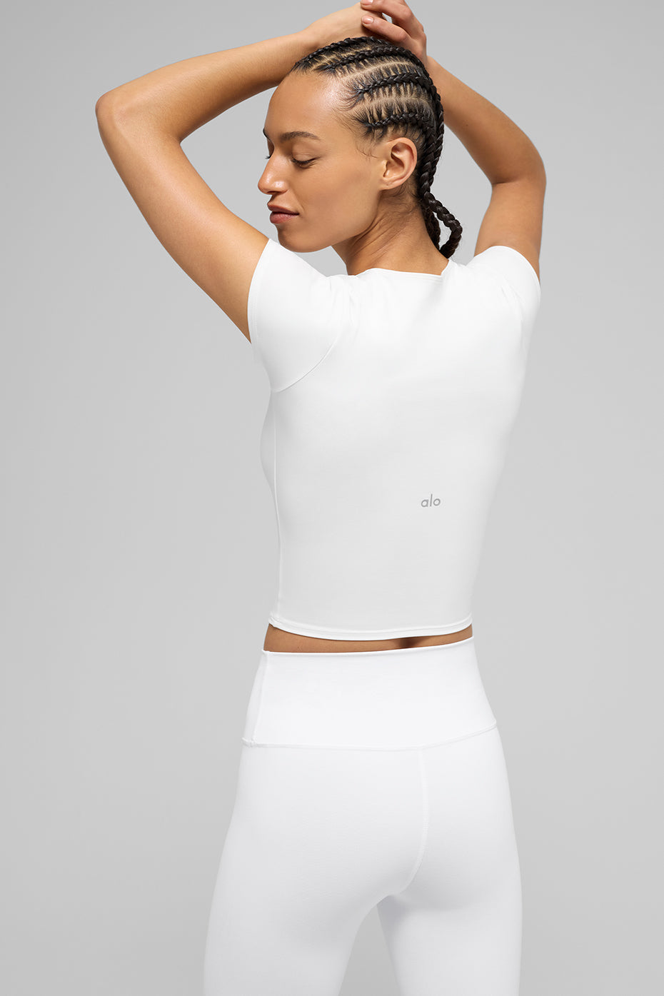ALO Softsculpt Precision Short Sleeve Top - White image 3