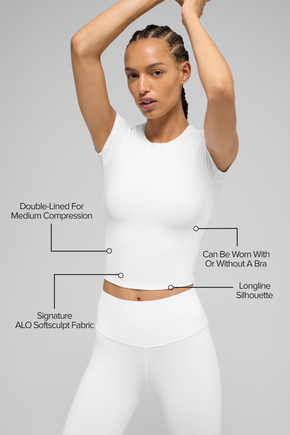 ALO Softsculpt Precision Short Sleeve Top - White image 2