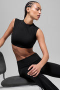 ALO Softsculpt Capped Out Short Sleeve - Black image 1