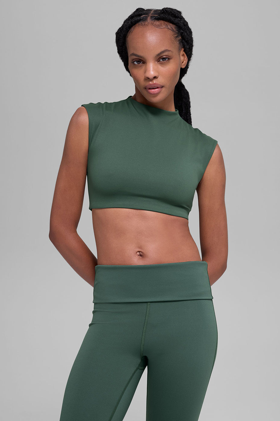 ALO Softsculpt Capped Out Short Sleeve - Clover Green image 2
