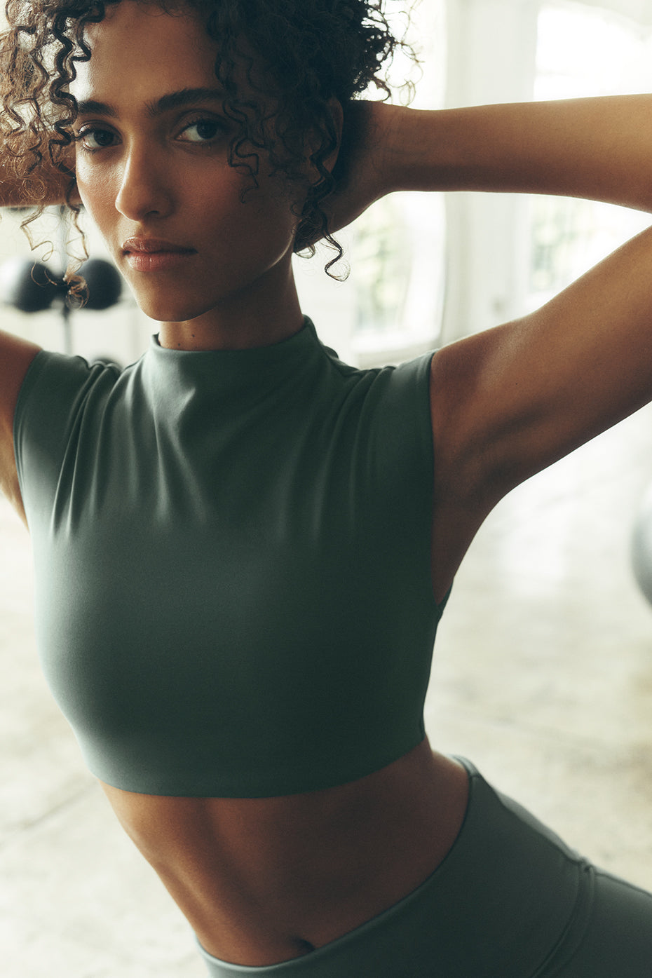ALO Softsculpt Capped Out Short Sleeve - Clover Green image 1