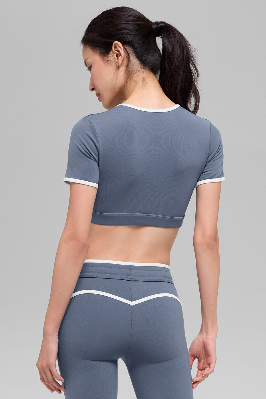 Airbrush Race Pace Short Sleeve - Bluestone/White image 2