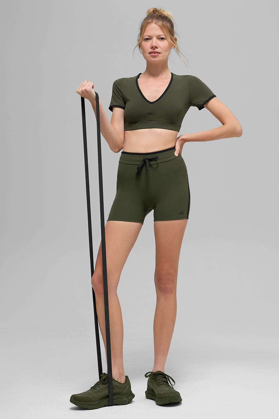 Airbrush Race Pace Short Sleeve - Green Olive/Black image 5