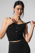 Sheer Cashmere Tank - Black image 1