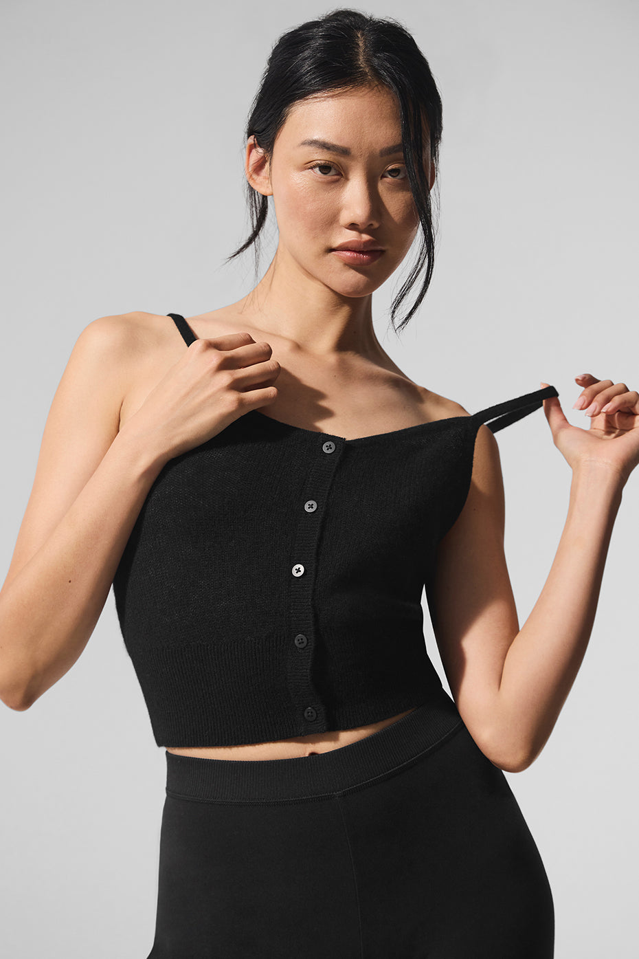 Sheer Cashmere Tank - Black image 1