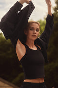 Goddess Ribbed Go-To Tank - Black image 1