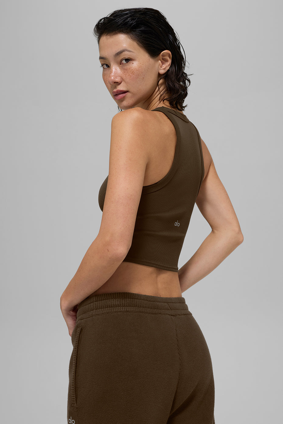 Goddess Ribbed Go-To Tank - Espresso image 2