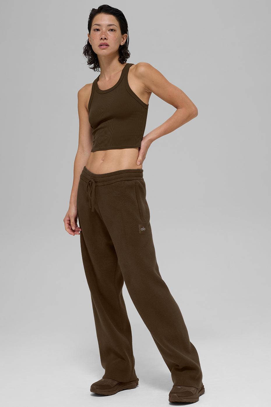 Goddess Ribbed Go-To Tank - Espresso image 6
