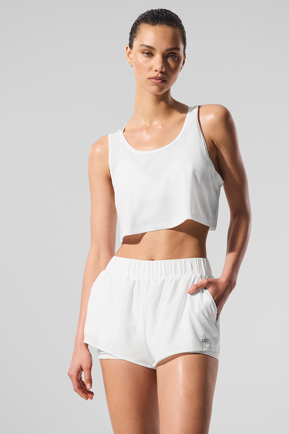 Cropped Sport Star Tank - White image 4