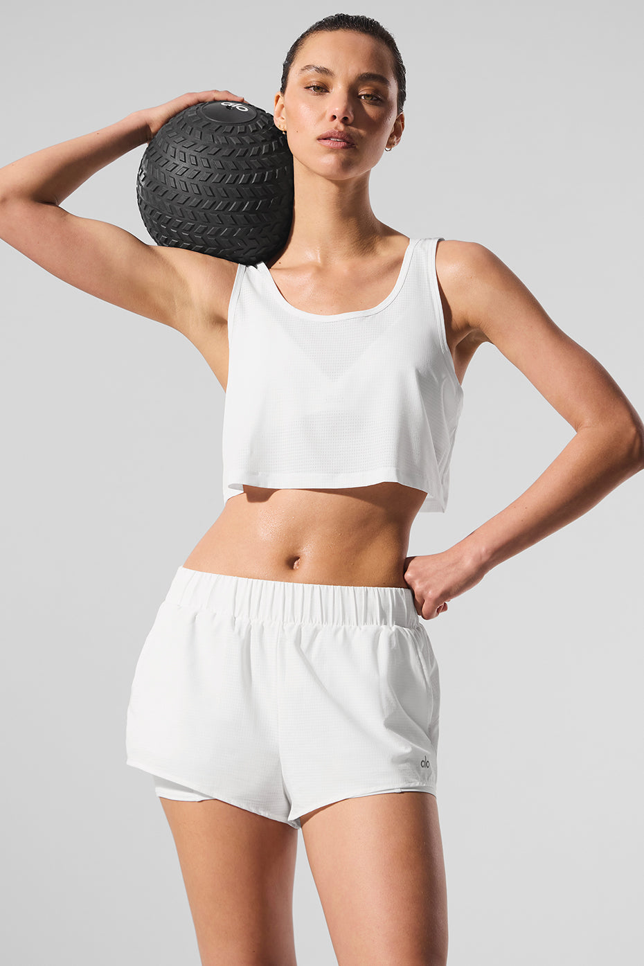 Cropped Sport Star Tank - White image 1
