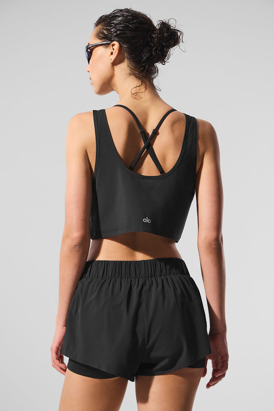 Cropped Sport Star Tank - Black image 3