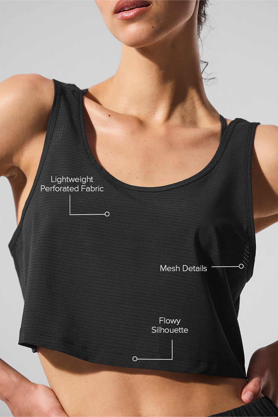 Cropped Sport Star Tank - Black image 2