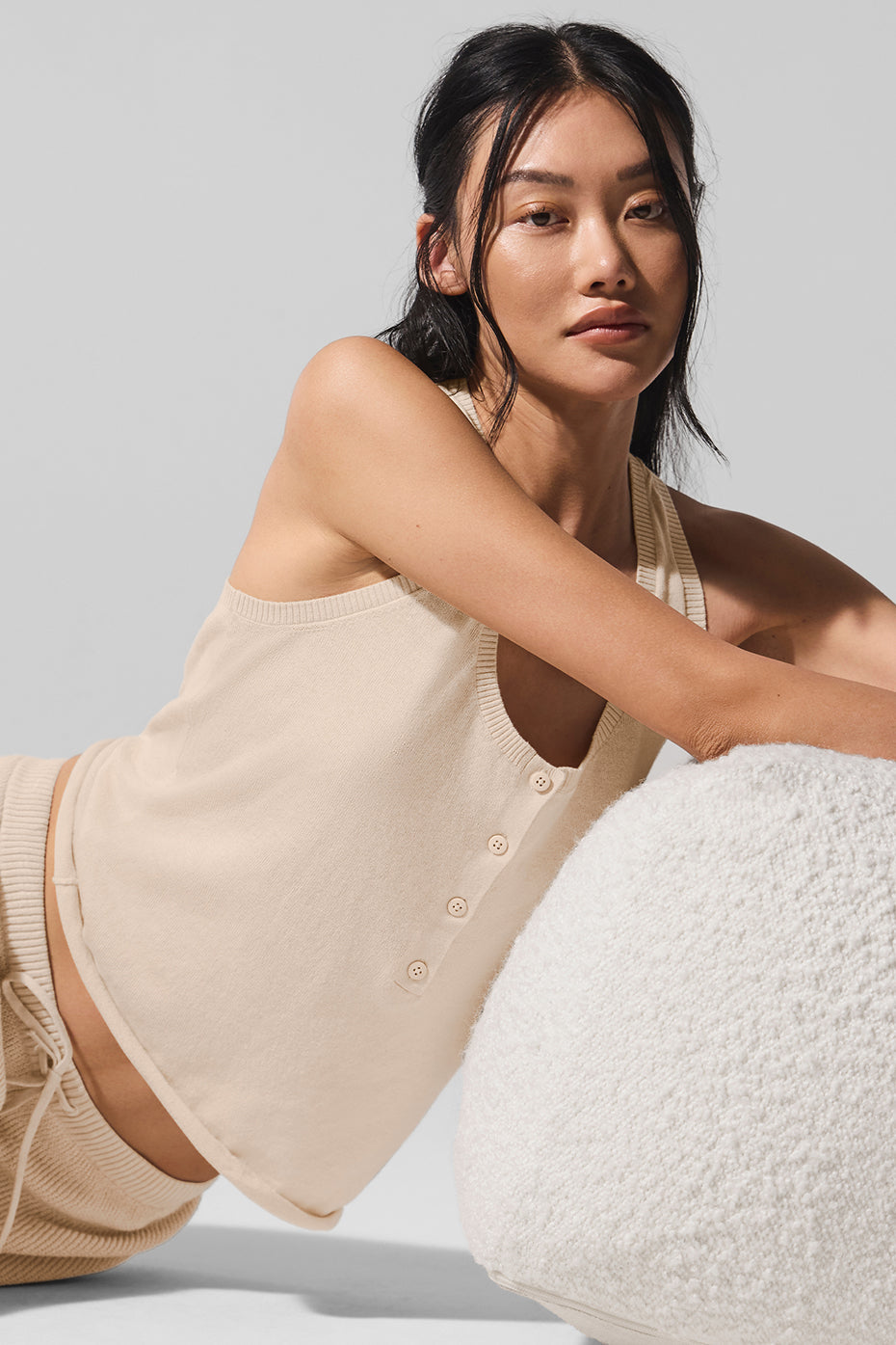 Supernatural Sweater Henley Tank - Macadamia image 3