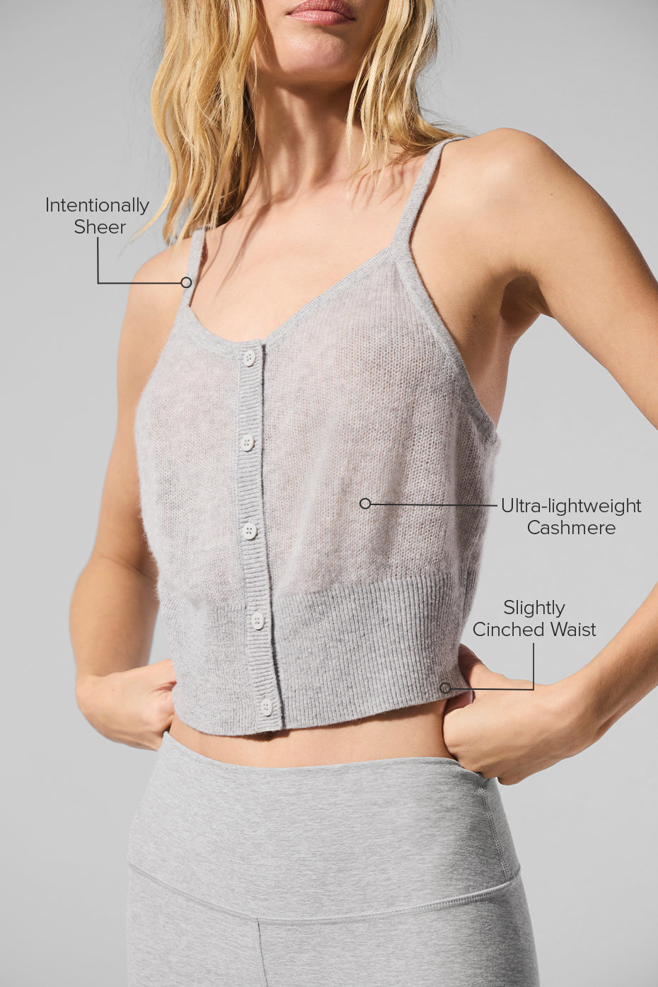 Sheer Cashmere Tank - Athletic Heather Grey image 2