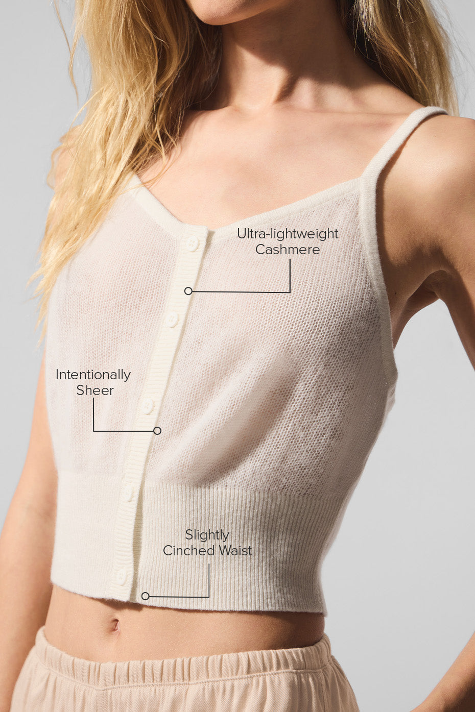 Sheer Cashmere Tank - Ivory image 2