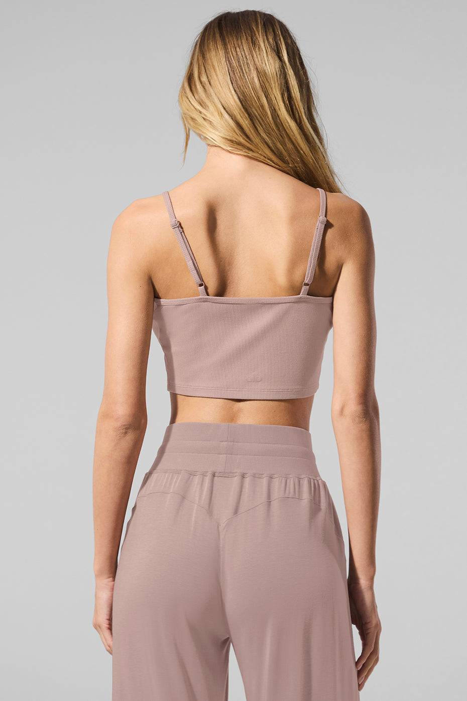 Ribbed Delicate Lounge Tank - Taupe image 4