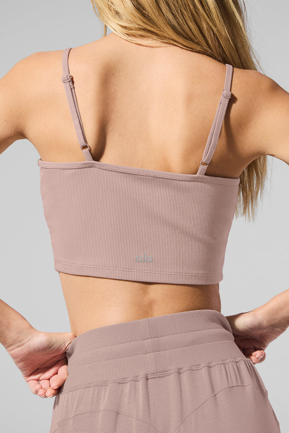 Ribbed Delicate Lounge Tank - Taupe image 5