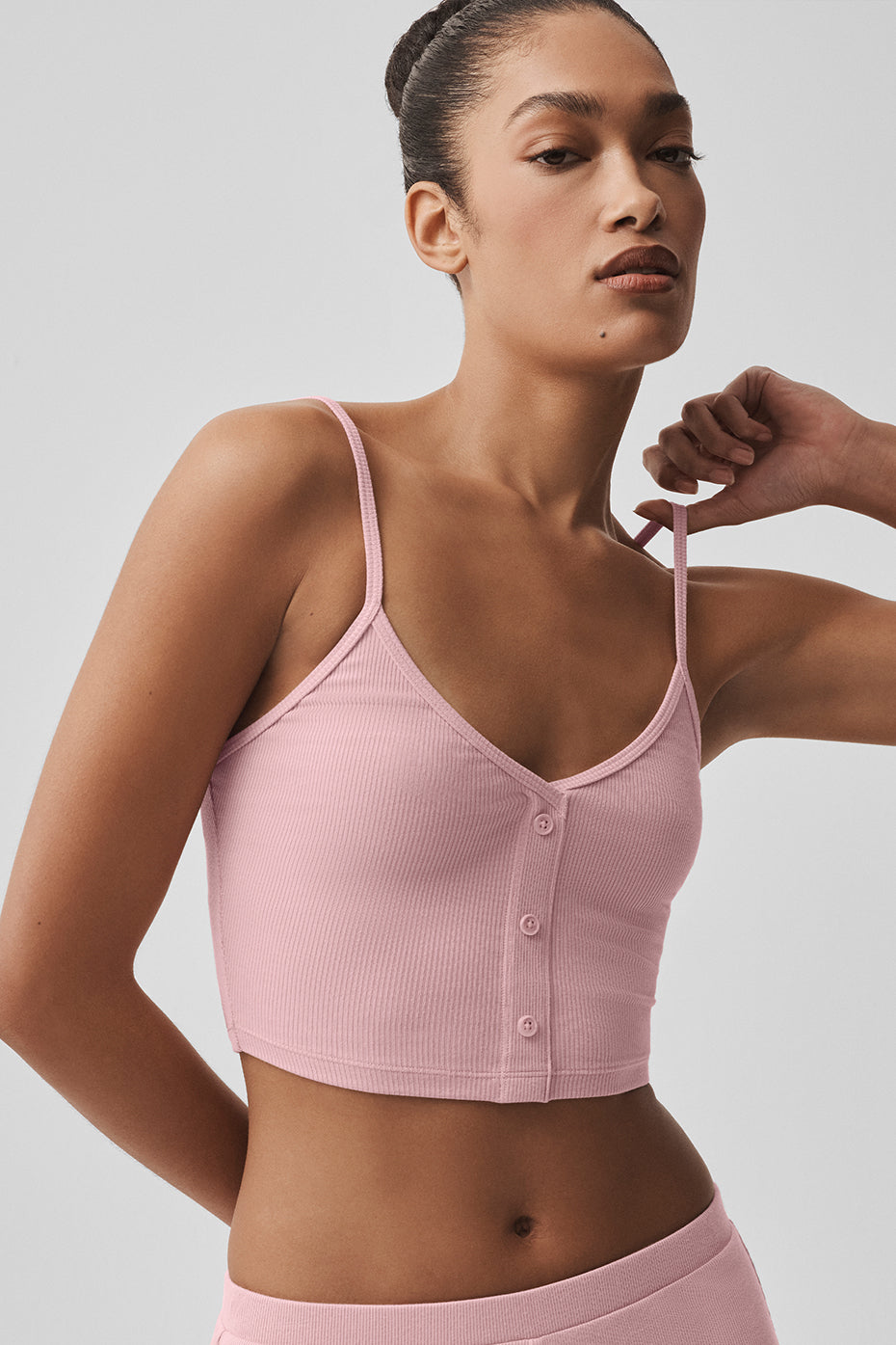 Ribbed Delicate Lounge Tank - Vintage Pink image 2