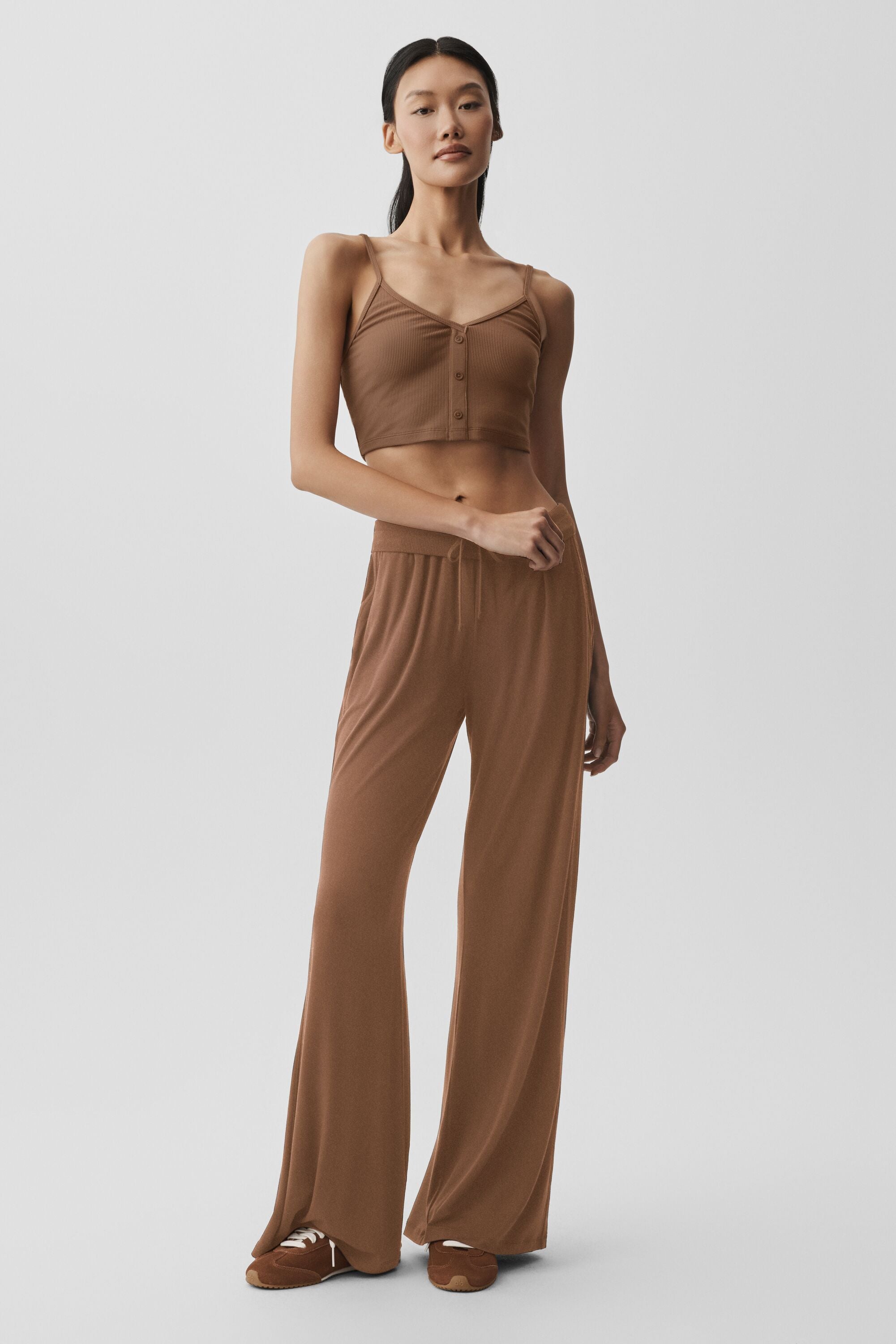 Ribbed Delicate Lounge Tank - Sun Kissed Brown image 4