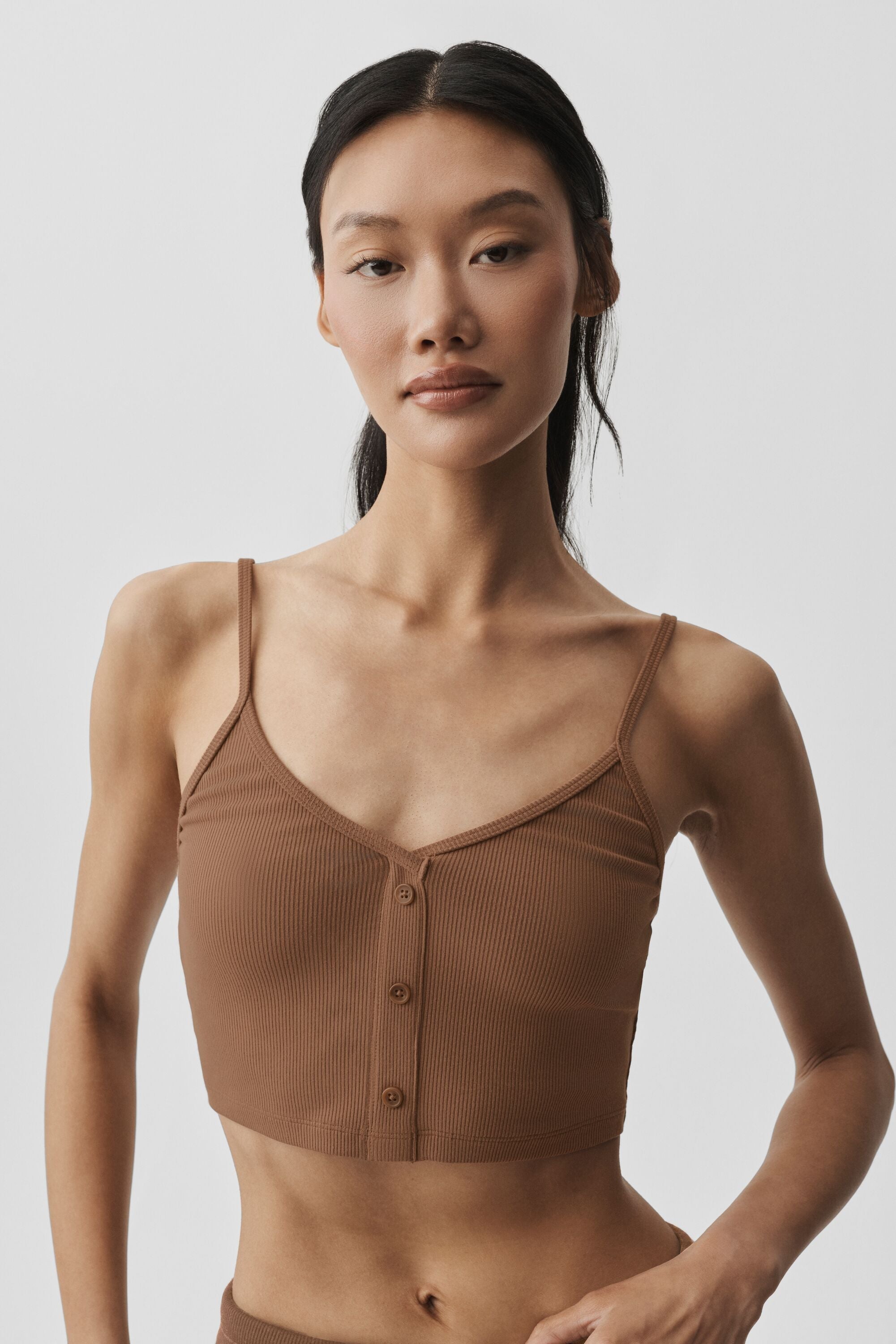 Ribbed Delicate Lounge Tank - Sun Kissed Brown image 3